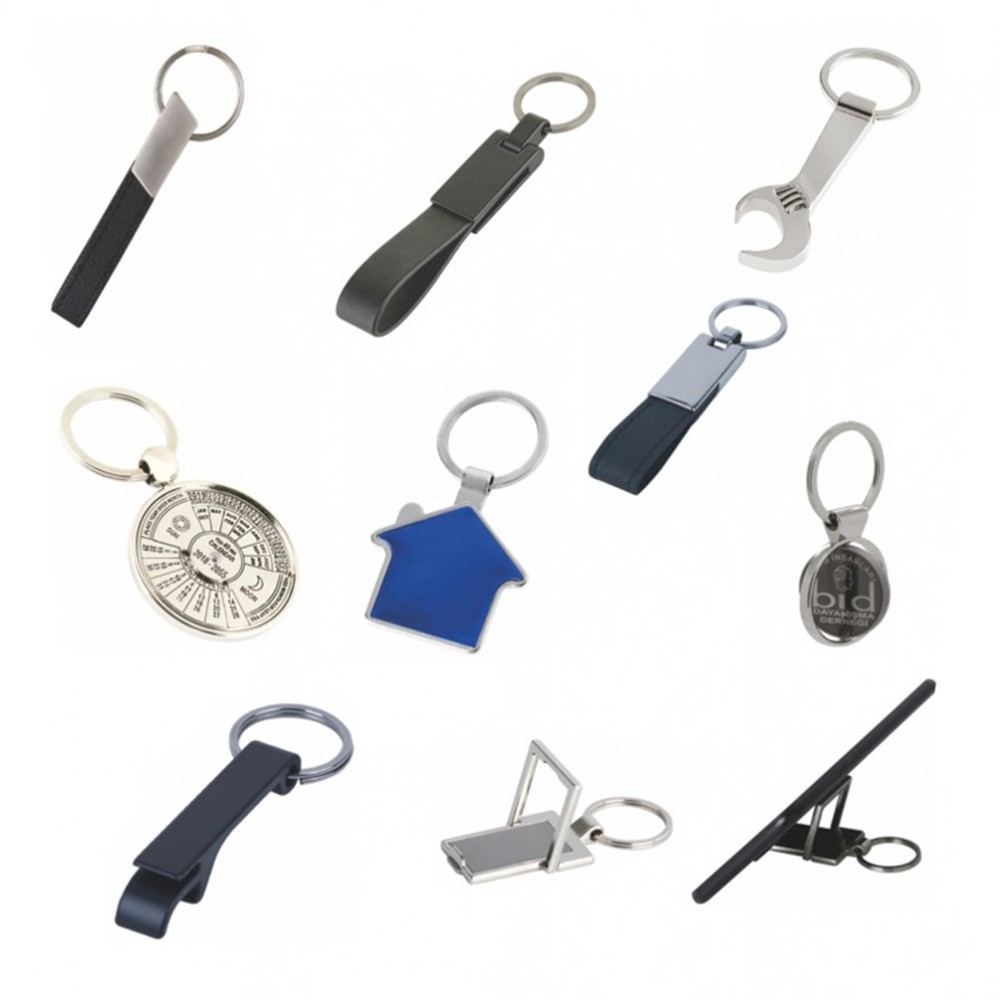 Leather and Metal Keychains
