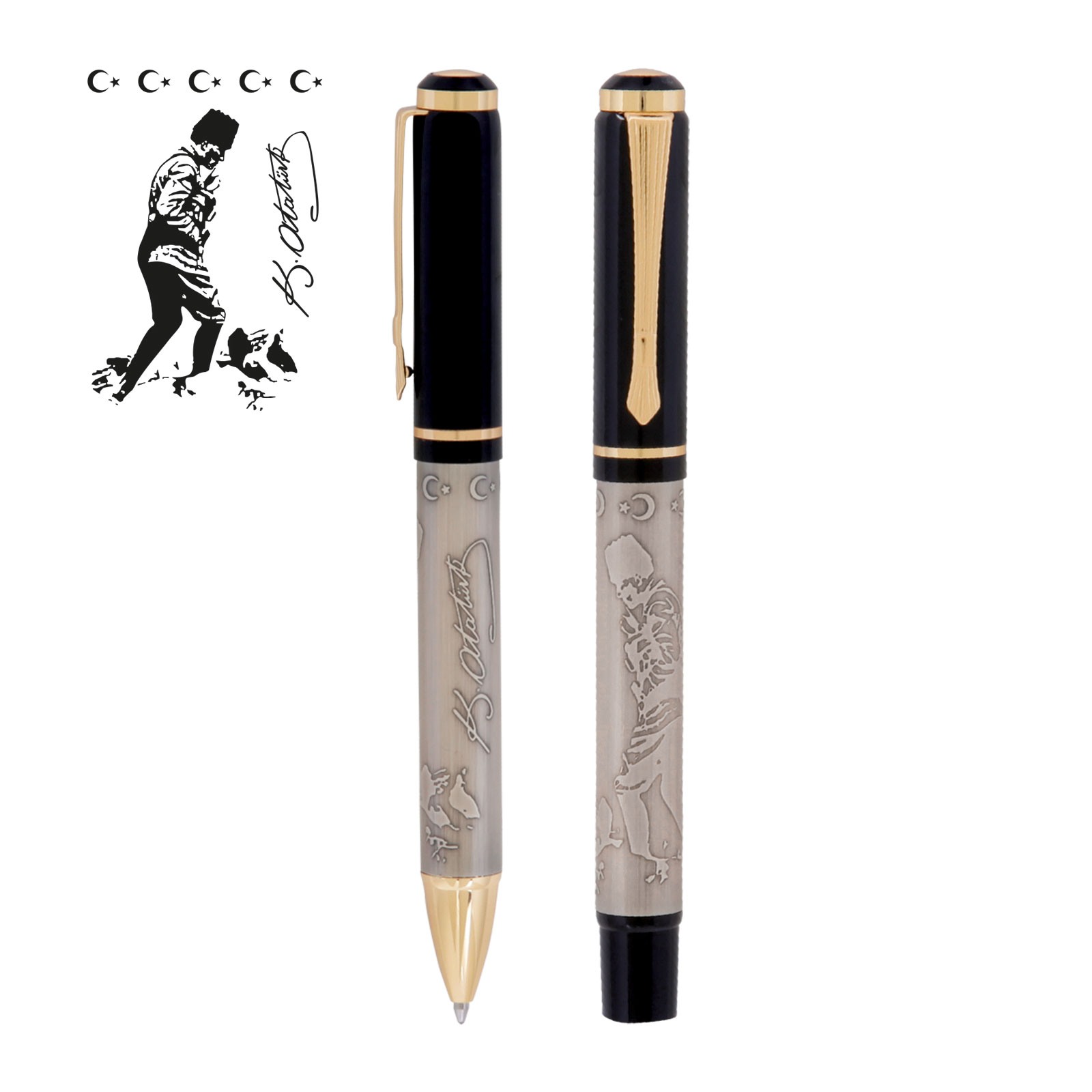 4150 SİLOPİ OSMANLI KABARTMALI İKİLİ KALEM SETİ