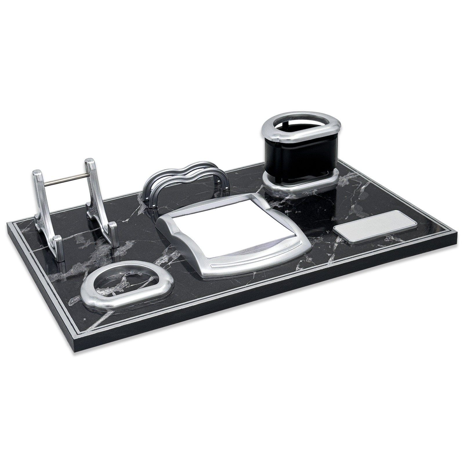 4878 ASİL SİYAH-ALTIN MERMER DESENLİ MASA SETİ